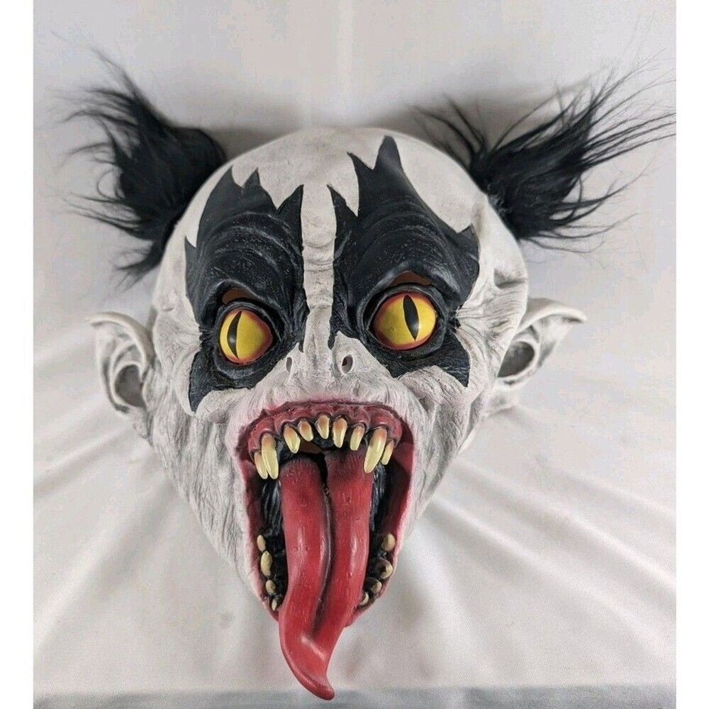 Scary Demon Monster Mask Adult Full Head Latex Long Tongue Halloween Horror